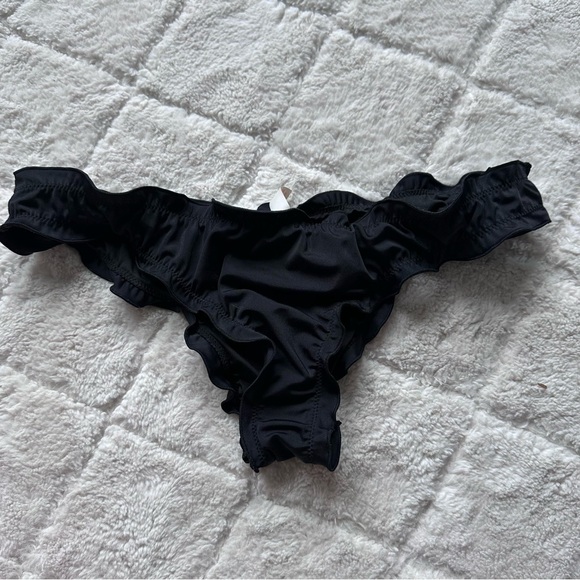 Victoria's Secret | Black "The Ruffle Cheeky" Bikini Bottoms | Size Medium - Picture 3 of 7